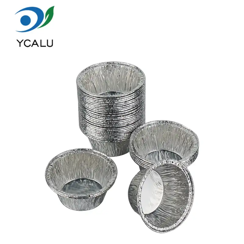 ຖ້ວຍ Cake Round ເງິນ Aluminum Foil Containers ຖ້ວຍ Cake Round ເງິນ Aluminum Foil Containers