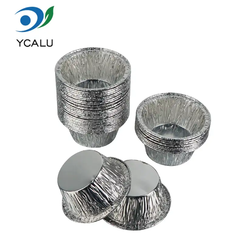 ຖ້ວຍ Cake Round ເງິນ Aluminum Foil Containers