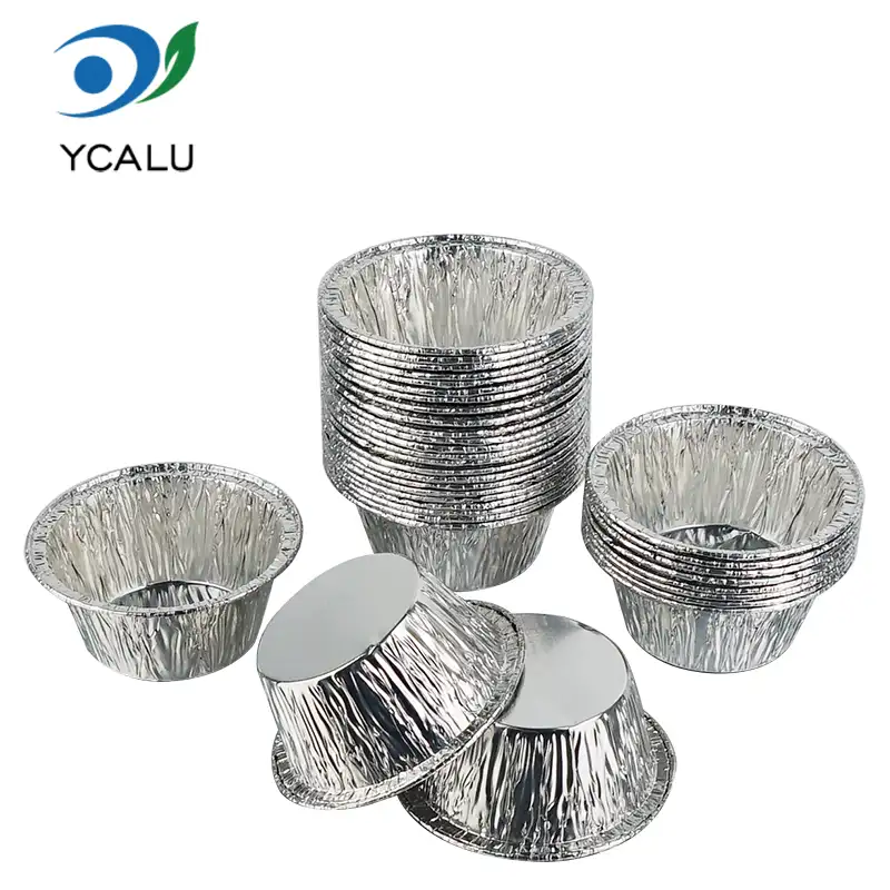 ຖ້ວຍ Cake Round ເງິນ Aluminum Foil Containers