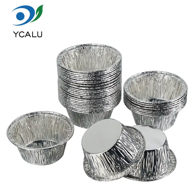 ຖ້ວຍ Cake Round ເງິນ Aluminum Foil Containers