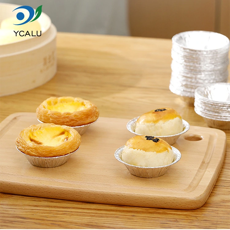 Disposable air fryer egg tarts Silver Aluminum Foil ຕູ້ບັນຈຸອາຫານ