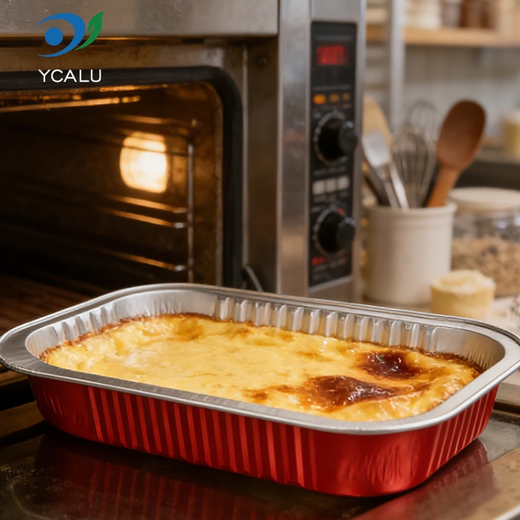 ການໃຫ້ອາຫານທີ່ຖິ້ມໄດ້ປະທັບຕາຮູບສີ່ຫຼ່ຽມມົນສີແດງອາລູມິນຽມຟອຍບັນຈຸບັນຈຸ