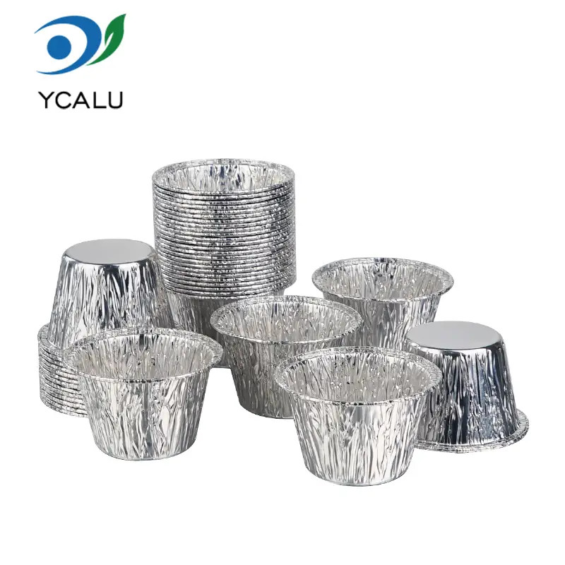 Disposable Mini Cake Cup ເງິນບັນຈຸ Aluminum Foil Containers Disposable Mini Cake Cup ເງິນບັນຈຸ Aluminum Foil Containers
