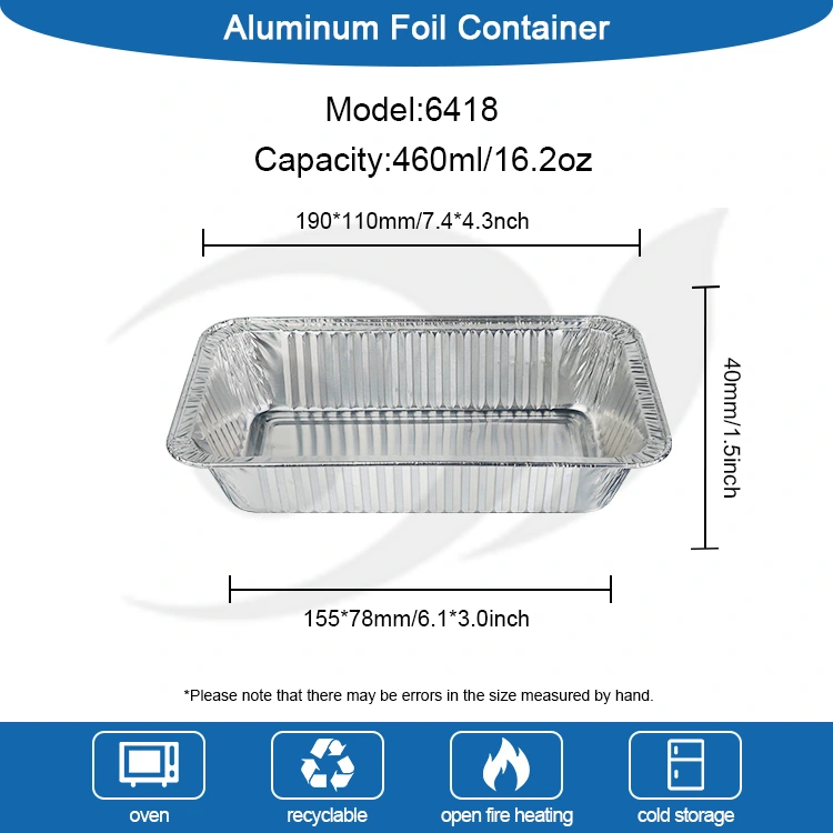 Disposable Silver Oven Grill Air Fryer Silver Aluminum Foil ຕູ້ບັນຈຸອາຫານ