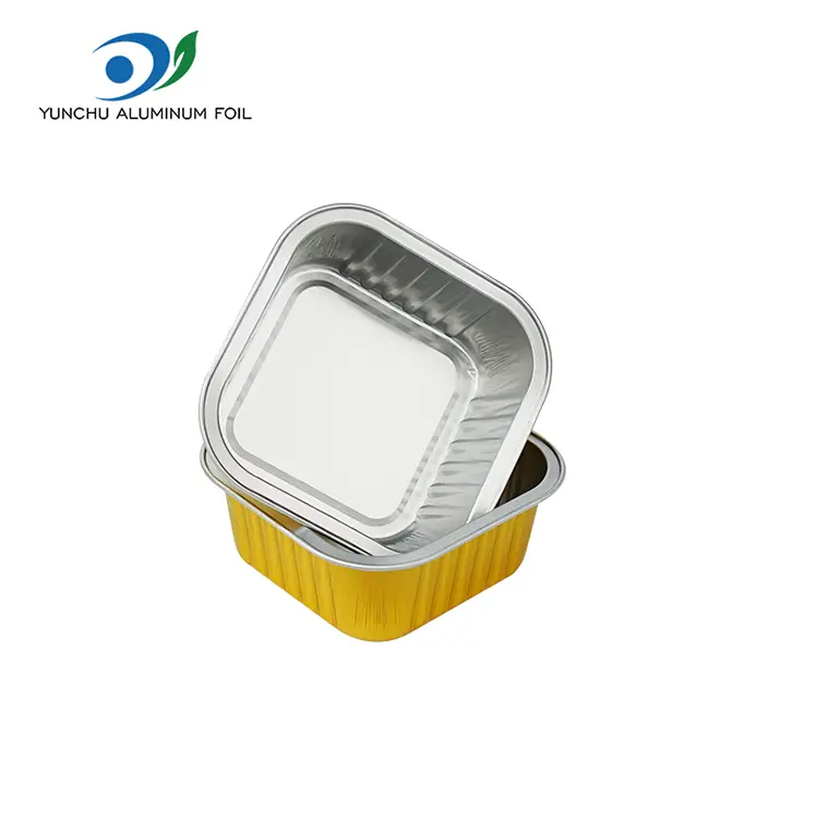 ຖ້ວຍ Baking Cake Square Foil ທີ່ຖິ້ມໄດ້ ຖ້ວຍ Baking Cake Square Foil ທີ່ຖິ້ມໄດ້