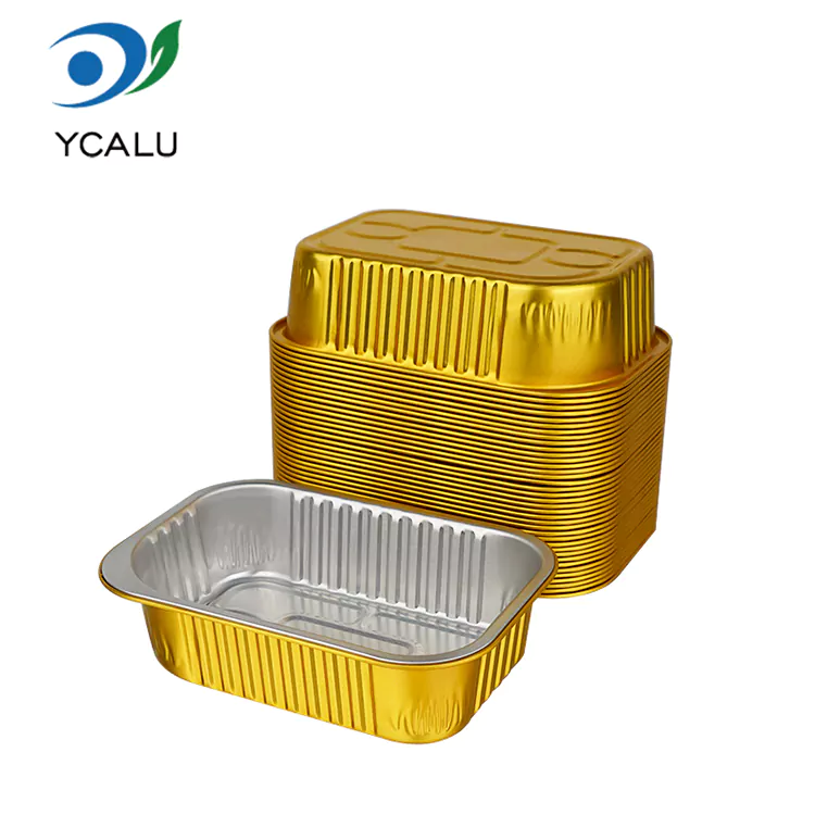 Eco Friendly Disposable Square Foil Containers ສໍາລັບອຸດສາຫະກໍາອາຫານ