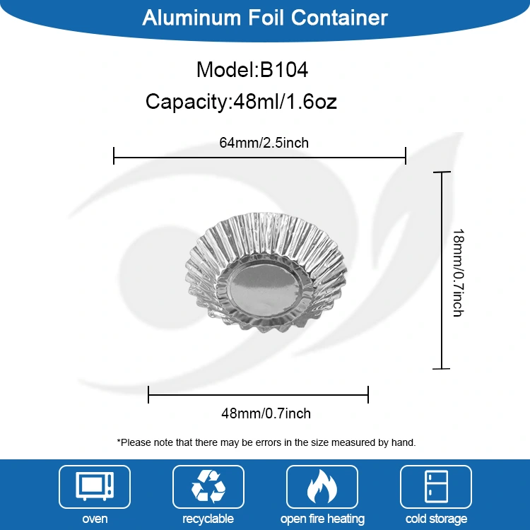 ໄຂ່ມຸກ Tart Tart Toast Baking Solor aluminum ບັນຈຸອາຫານອາຫານ