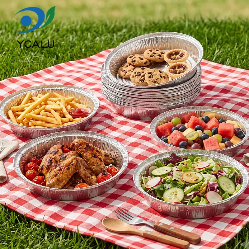 Air Fryer ອາຫານ Silver Aluminum Foil Containers
